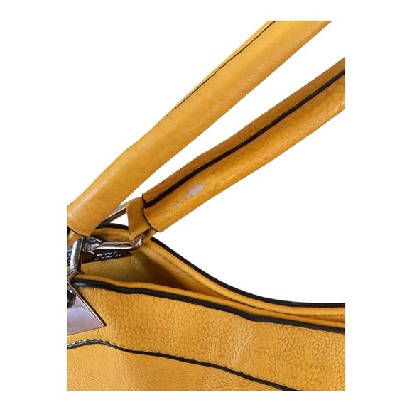 Black Rivet Yellow Faux Leather Shoulder Bag - Picture 7 of 10